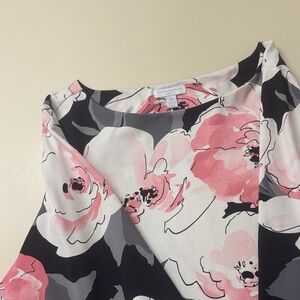 Charter Club Floral Blouse - Pink, Black, White